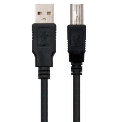 Cable USB 2.0 Impresora Nanocable 10.01.0102/ USB Tipo-B Macho - USB Macho/ 1m/ Negro | USB