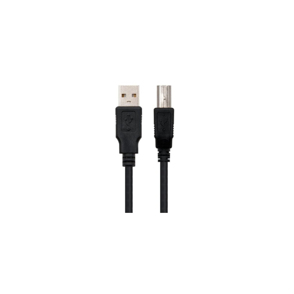 Cable USB 2.0 Impresora Nanocable 10.01.0102/ USB Tipo-B Macho - USB Macho/ 1m/ Negro | USB