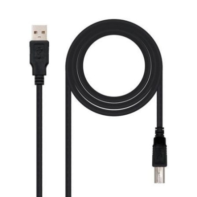 Cable USB 2.0 Impresora Nanocable 10.01.0104-BK/ USB Tipo-B Macho - USB Macho/ 3m/ Negro | USB