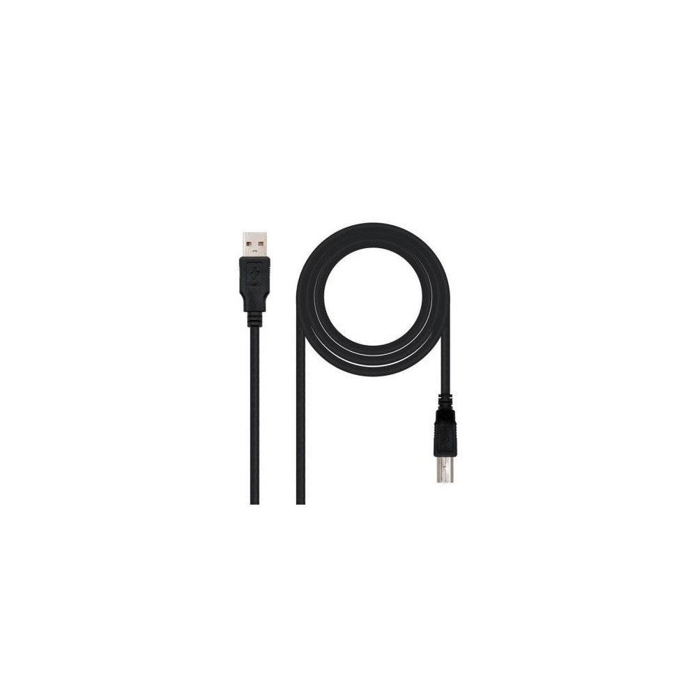 Cable USB 2.0 Impresora Nanocable 10.01.0105-BK/ USB Tipo-B Macho - USB Macho/ 4.5m/ Negro | USB
