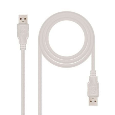 Cable USB 2.0 Nanocable 10.01.0302/ USB Macho - USB Macho/ 1m/ Beige | USB