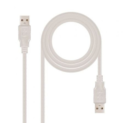 Cable USB 2.0 Nanocable 10.01.0304/ USB Macho - USB Macho/ 3m/ Beige | USB