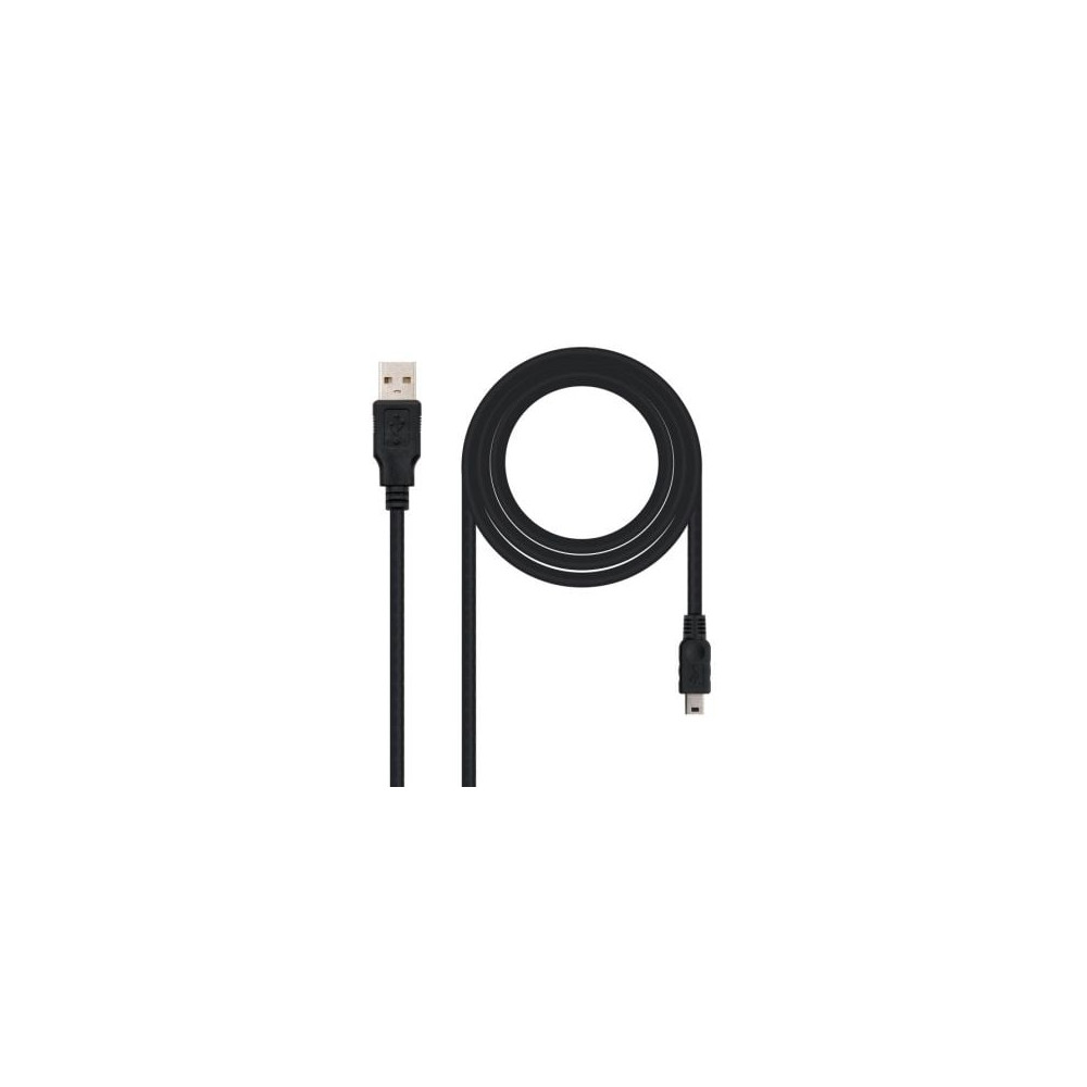 Cable USB 2.0 Nanocable 10.01.0400/ USB Macho - MiniUSB Macho/ 50cm/ Negro | USB
