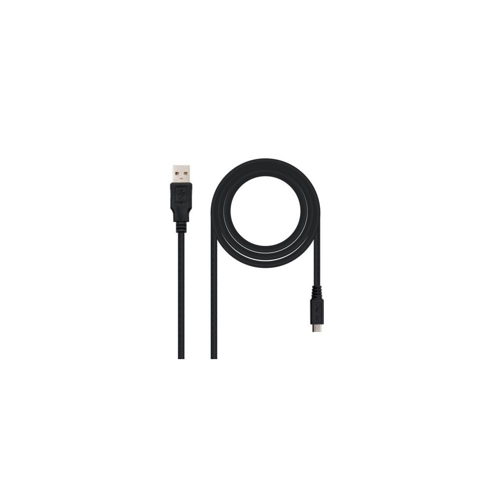 Cable USB 2.0 Nanocable 10.01.0500/ USB Macho - MicroUSB Macho/ 80cm/ Negro | USB