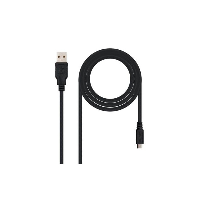 Cable USB 2.0 Nanocable 10.01.0500/ USB Macho - MicroUSB Macho/ 80cm/ Negro | USB