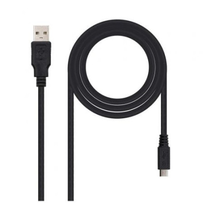 Cable USB 2.0 Nanocable 10.01.0501/ USB Macho - MicroUSB Macho/ 1.8m/ Negro | USB