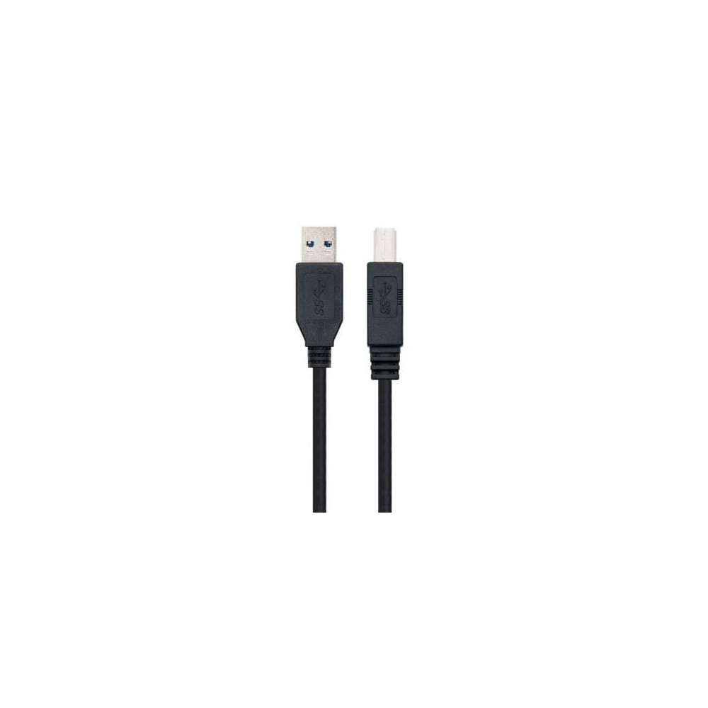 Cable USB 3.0 Impresora Nanocable 10.01.0802-BK/ USB Tipo-B Macho - USB Macho/ 2m/ Negro | USB