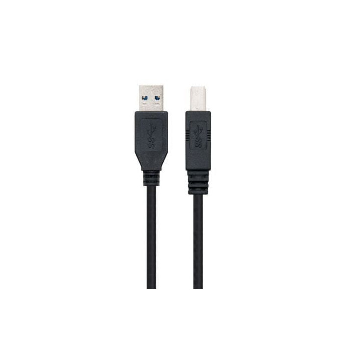 Cable USB 3.0 Impresora Nanocable 10.01.0802-BK/ USB Tipo-B Macho - USB Macho/ 2m/ Negro | USB