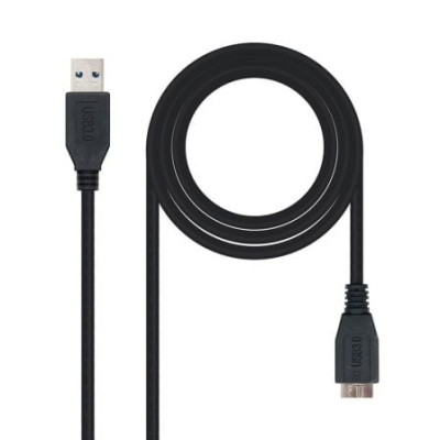 Cable USB 3.0 Nanocable 10.01.1101-BK/ USB Macho - MicroUSB Macho/ 1m/ Negro | USB
