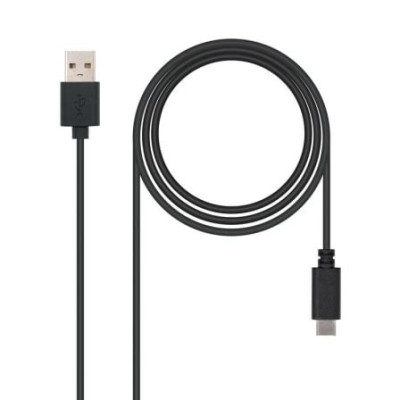 Cable USB 2.0 Nanocable 10.01.2101/ USB Tipo-C Macho - USB Macho/ 480Mbps/ 1m/ Negro | USB