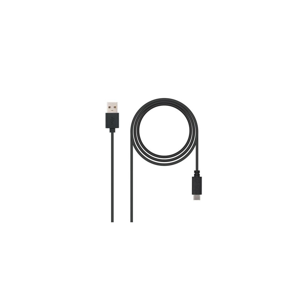 Cable USB 2.0 Nanocable 10.01.2101/ USB Tipo-C Macho - USB Macho/ 480Mbps/ 1m/ Negro | USB