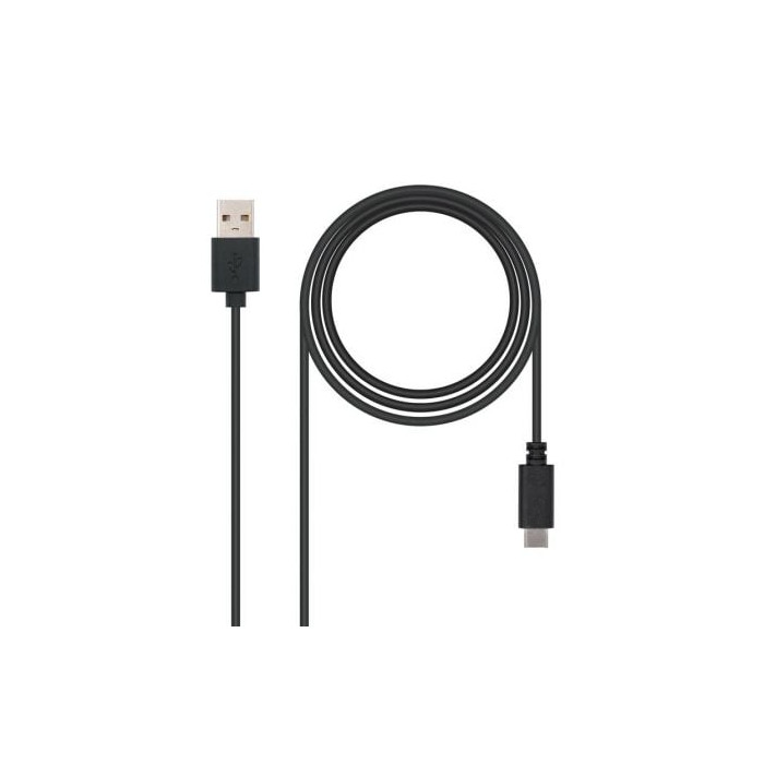 Cable USB 2.0 Nanocable 10.01.2101/ USB Tipo-C Macho - USB Macho/ 480Mbps/ 1m/ Negro | USB