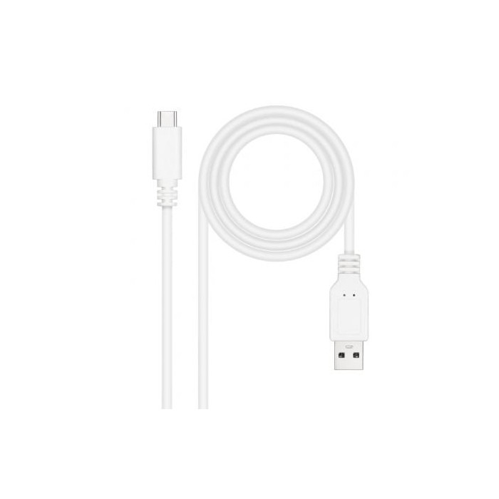 Cable USB 2.0 Nanocable 10.01.2101-W/ USB Tipo-C Macho - USB Macho/ 480Mbps/ 1m/ Blanco | USB