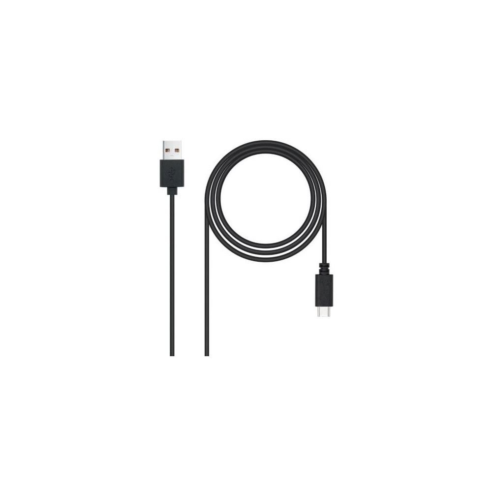 Cable USB 2.0 Nanocable 10.01.2103/ USB Macho - USB Tipo-C Macho/ 480Mbps/ 3m/ Negro | USB