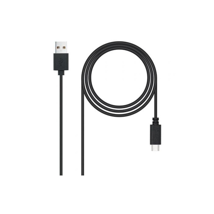 Cable USB 2.0 Nanocable 10.01.2103/ USB Macho - USB Tipo-C Macho/ 480Mbps/ 3m/ Negro | USB