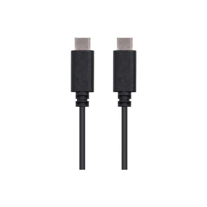 Cable USB 2.0 Tipo-C Nanocable 10.01.2301/ USB Tipo-C Macho - USB Tipo-C Macho/ 480Mbps/ 1m/ Negro | USB-C