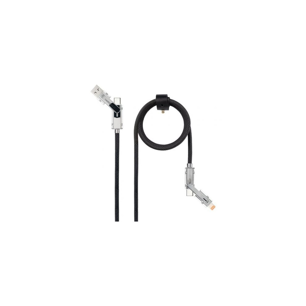 Cable USB 2.0 Tipo-C Nanocable 10.01.2602/ USB Tipo-C Macho + USB Macho - USB Tipo-C Macho + Lightning Macho/ Hasta 27W/ 480Mbps