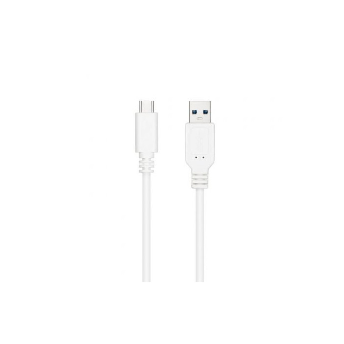 Cable USB 3.1 Tipo-C Nanocable 10.01.4001-W/ USB Tipo-C Macho - USB Macho/ 10Gbps/ 1m/ Blanco | USB