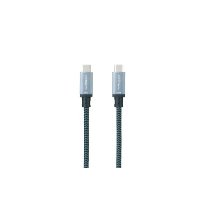 Cable USB 3.1 Tipo-C Nanocable 10.01.4101-COMB/ USB Tipo-C Macho - USB Tipo-C Macho/ Hasta 100W/ 10Gbps/ 1m/ Gris y Negro | USB-