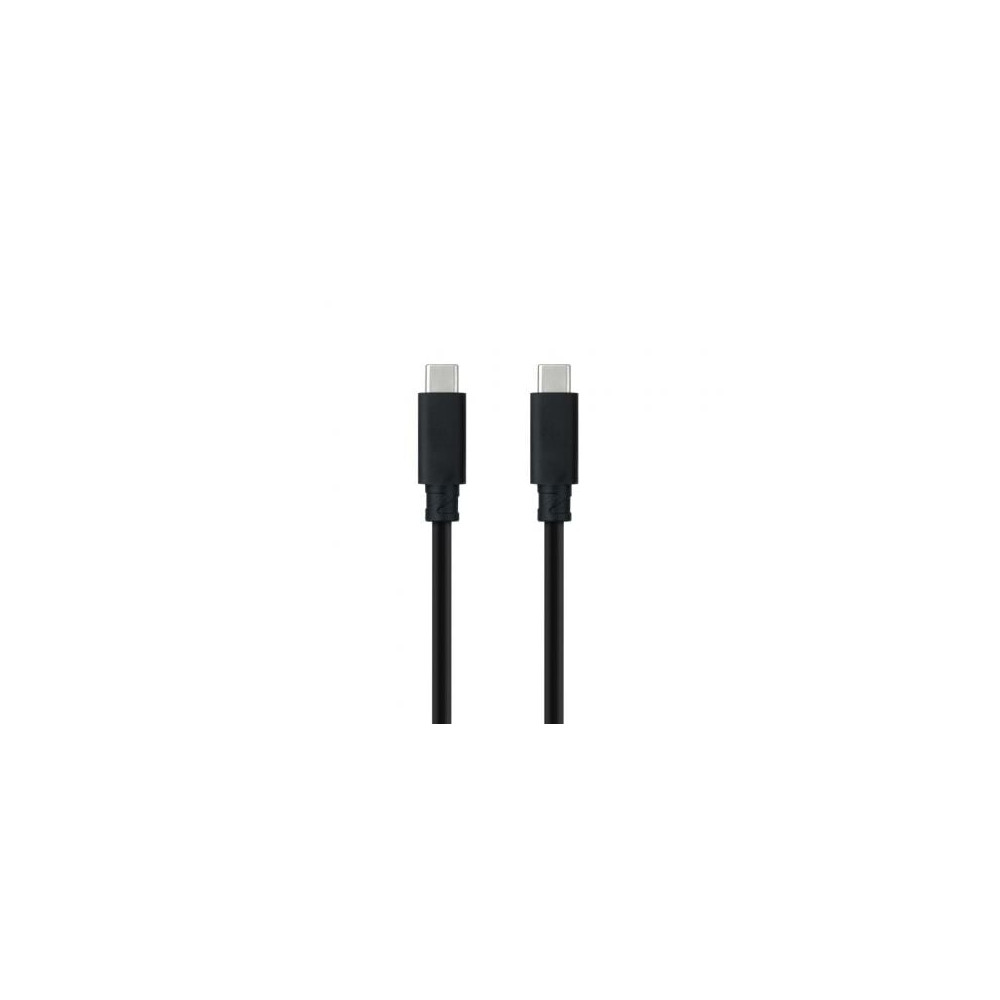 Cable USB 3.1 Tipo-C Nanocable 10.01.4101-L150/ USB Tipo-C Macho - USB Tipo-C Macho/ Hasta 100W/ 10Gbps/ 1.5m/ Negro | USB-C