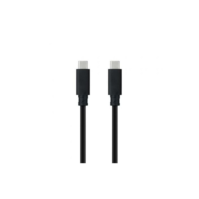 Cable USB 3.1 Tipo-C Nanocable 10.01.4101-L150/ USB Tipo-C Macho - USB Tipo-C Macho/ Hasta 100W/ 10Gbps/ 1.5m/ Negro | USB-C