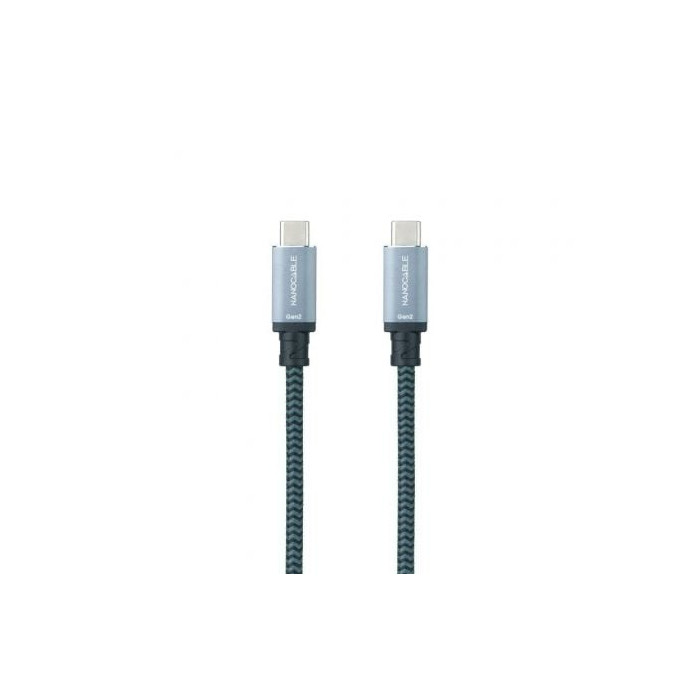 Cable USB 3.2 Tipo-C Nanocable 10.01.4103-COMB/ USB Tipo-C Macho - USB Tipo-C Macho/ Hasta 100W/ 20Gbps/ 3m/ Gris y Negro | USB-