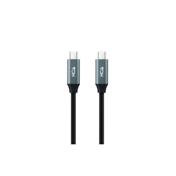 Cable USB 3.2 Tipo-C Nanocable 10.01.4301-L150/ USB Tipo-C Macho - USB Tipo-C Macho/ Hasta 100W/ 20Gbps/ 1.5m/ Gris y Negro | US