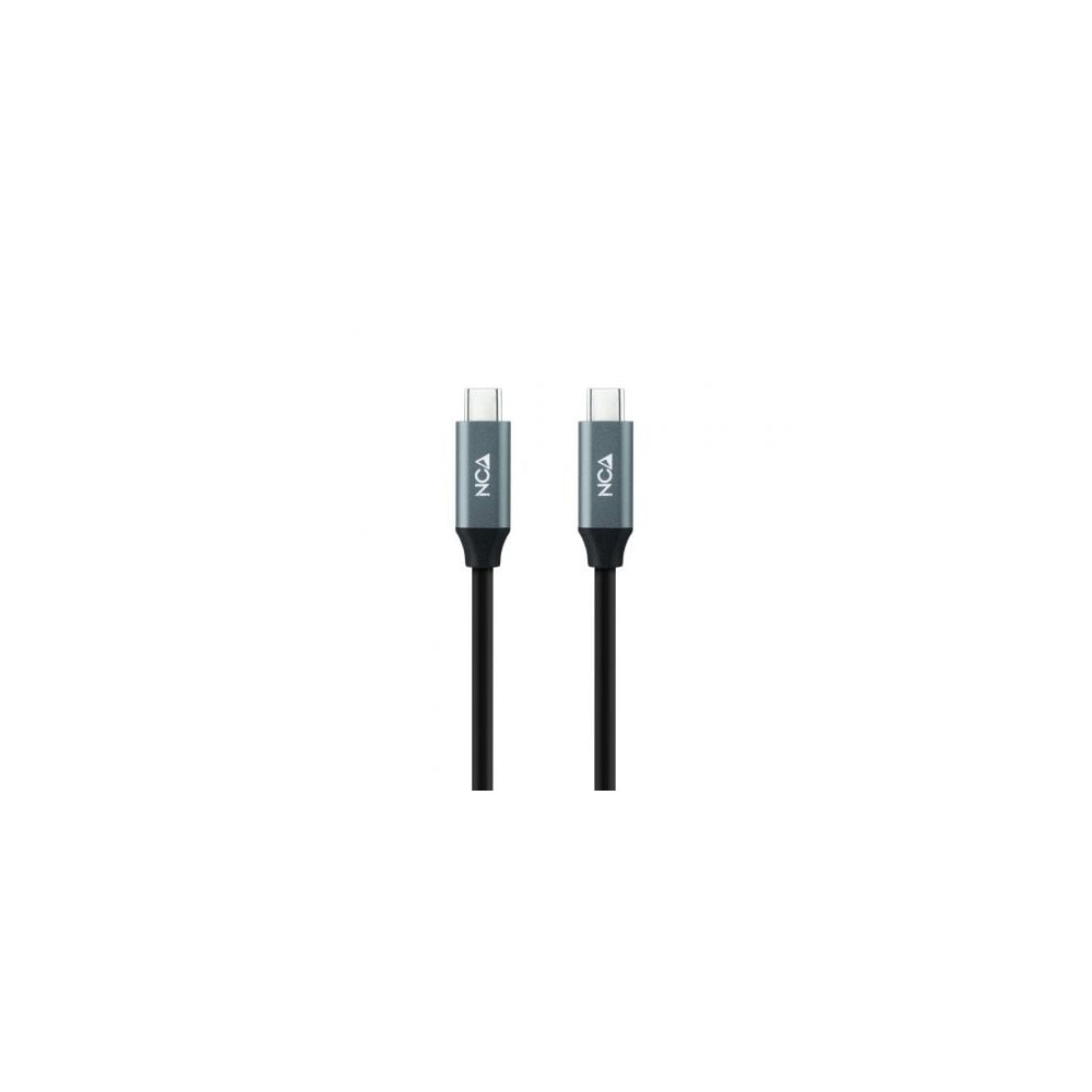 Cable USB 3.2 Nanocable 10.01.4302/ USB Tipo-C Macho - USB Tipo-C Macho/ Hasta 100W/ 20Gbps/ 2m/ Gris y Negro | USB-C