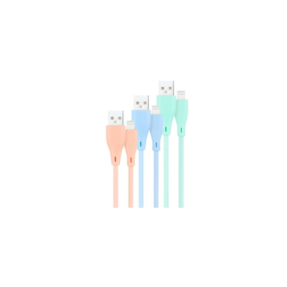 Cables USB 2.0 Lightning Nanocable 10.10.0401-A1/ USB Macho - Lightning Macho/ 1m/ 3 Unidades/ Rosa, Azul y Verde | Lightning