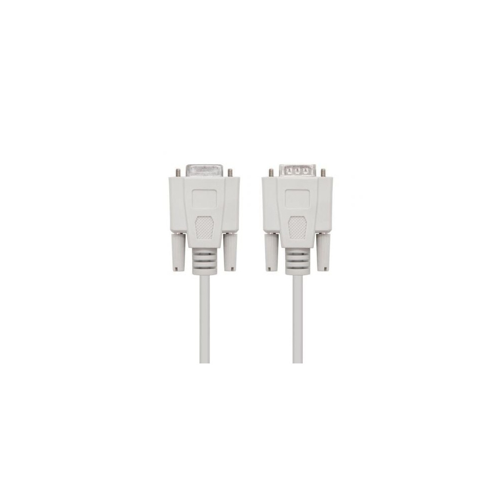 Cable Serie NULL Modem Nanocable 10.14.0502/ DB9 Macho - DB9 Hembra/ 1.8m/ Beige | Alimentación y Datos