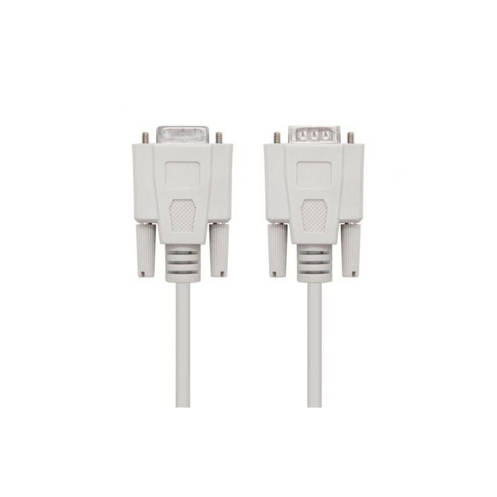 Cable Serie NULL Modem Nanocable 10.14.0502/ DB9 Macho - DB9 Hembra/ 1.8m/ Beige | Alimentación y Datos