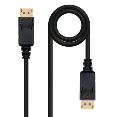 Cable DisplayPort 1.2 4K Nanocable 10.15.2301/ DisplayPort Macho - DisplayPort Macho/ 1m/ Negro | VGA/DVI/DisplayPort