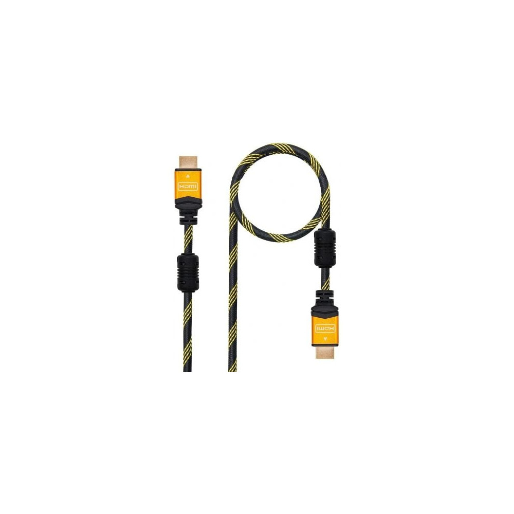 Cable HDMI 2.0 4K Nanocable 10.15.1602/ HDMI Macho - HDMI Macho/ 1.5m/ Negro/ Naranja | HDMI