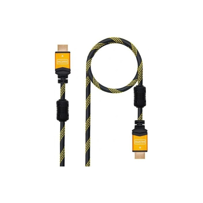 Cable HDMI 2.0 4K Nanocable 10.15.1602/ HDMI Macho - HDMI Macho/ 1.5m/ Negro/ Naranja | HDMI
