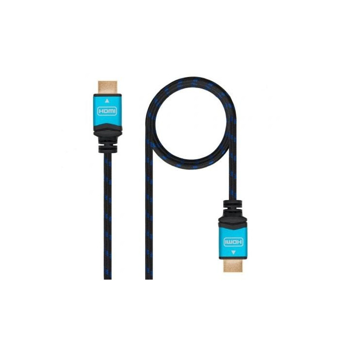 Cable HDMI 2.0 4K Nanocable 10.15.3702/ HDMI Macho - HDMI Macho/ 2m/ Negro/ Azul | HDMI