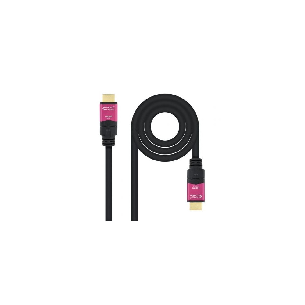 Cable HDMI 2.0 4K Nanocable 10.15.3715/ HDMI Macho - HDMI Macho/ 15m/ Negro | HDMI