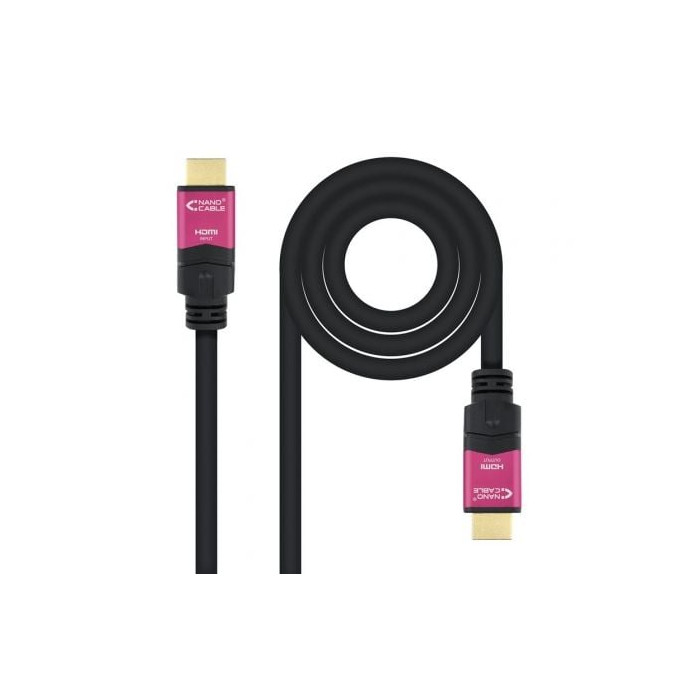 Cable HDMI 2.0 4K Nanocable 10.15.3715/ HDMI Macho - HDMI Macho/ 15m/ Negro | HDMI