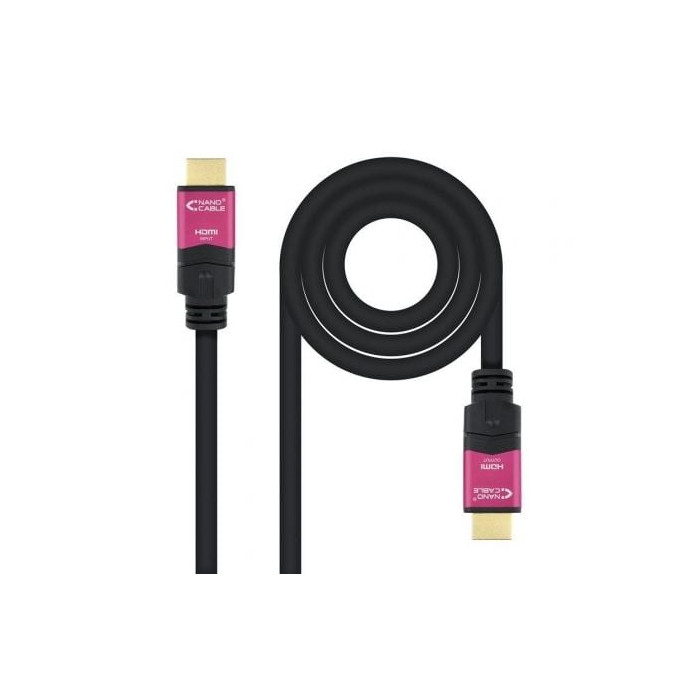 Cable HDMI 2.0 4K Nanocable 10.15.3725/ HDMI Macho - HDMI Macho/ 25m/ Negro | HDMI