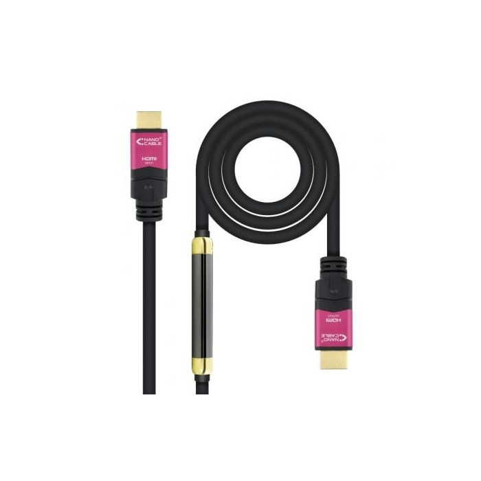 Cable HDMI 2.0 4K Nanocable 10.15.3730/ HDMI Macho - HDMI Macho/ 30m/ Negro | HDMI