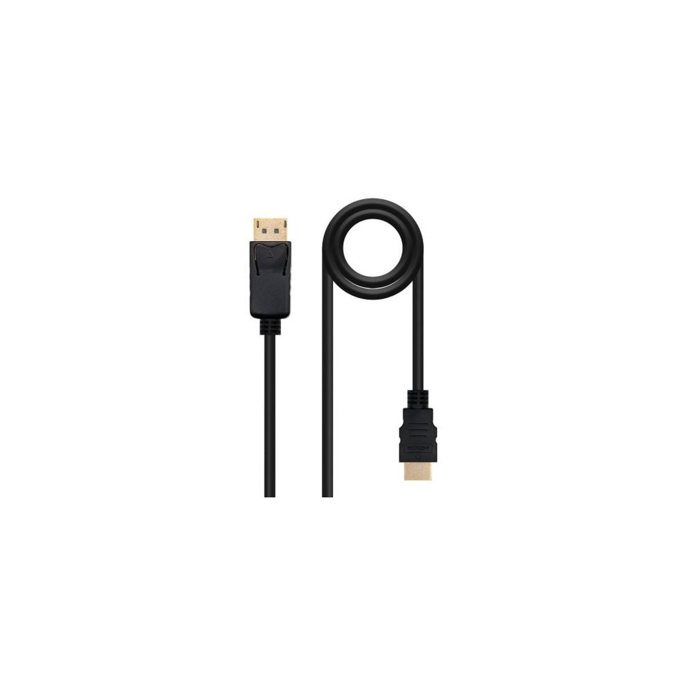 Cable Conversor Nanocable 10.15.4303/ DisplayPort Macho - HDMI Macho/ 3m/ Negro | VGA/DVI/DisplayPort
