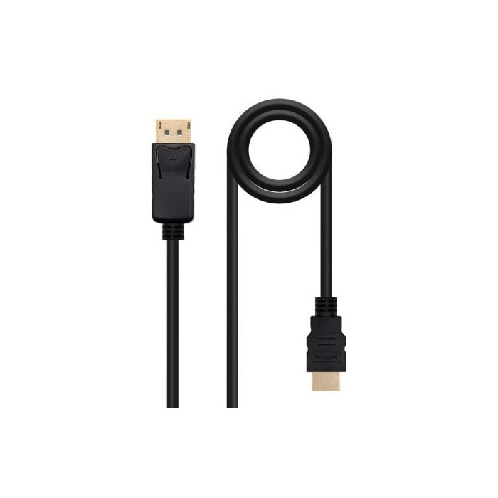 Cable Conversor Nanocable 10.15.4303/ DisplayPort Macho - HDMI Macho/ 3m/ Negro | VGA/DVI/DisplayPort