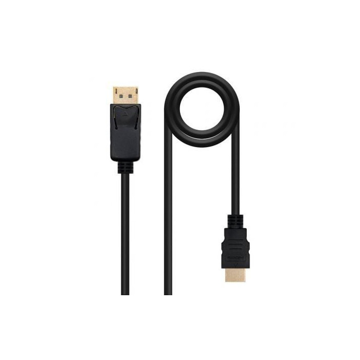 Cable DisplayPort Nanocable 10.15.4305/ DisplayPort Macho - HDMI Macho/ 5m/ Negro | VGA/DVI/DisplayPort