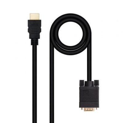 Cable Conversor Nanocable 10.15.4348/ HDMI Macho - VGA Macho/ 1.8m/ Negro | VGA/DVI/DisplayPort