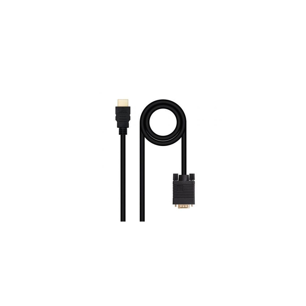 Cable Conversor Nanocable 10.15.4348/ HDMI Macho - VGA Macho/ 1.8m/ Negro | VGA/DVI/DisplayPort