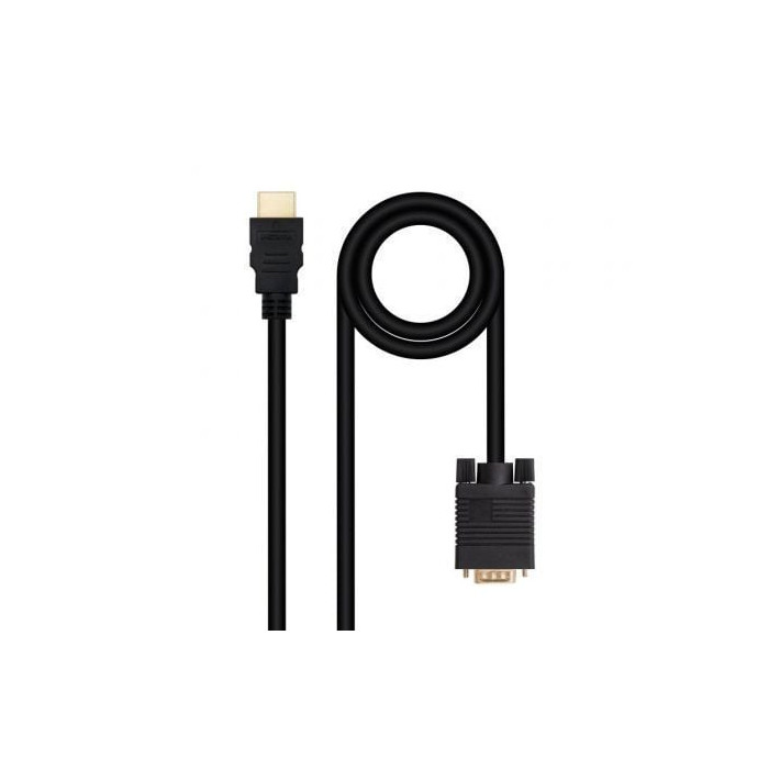 Cable Conversor Nanocable 10.15.4348/ HDMI Macho - VGA Macho/ 1.8m/ Negro | VGA/DVI/DisplayPort