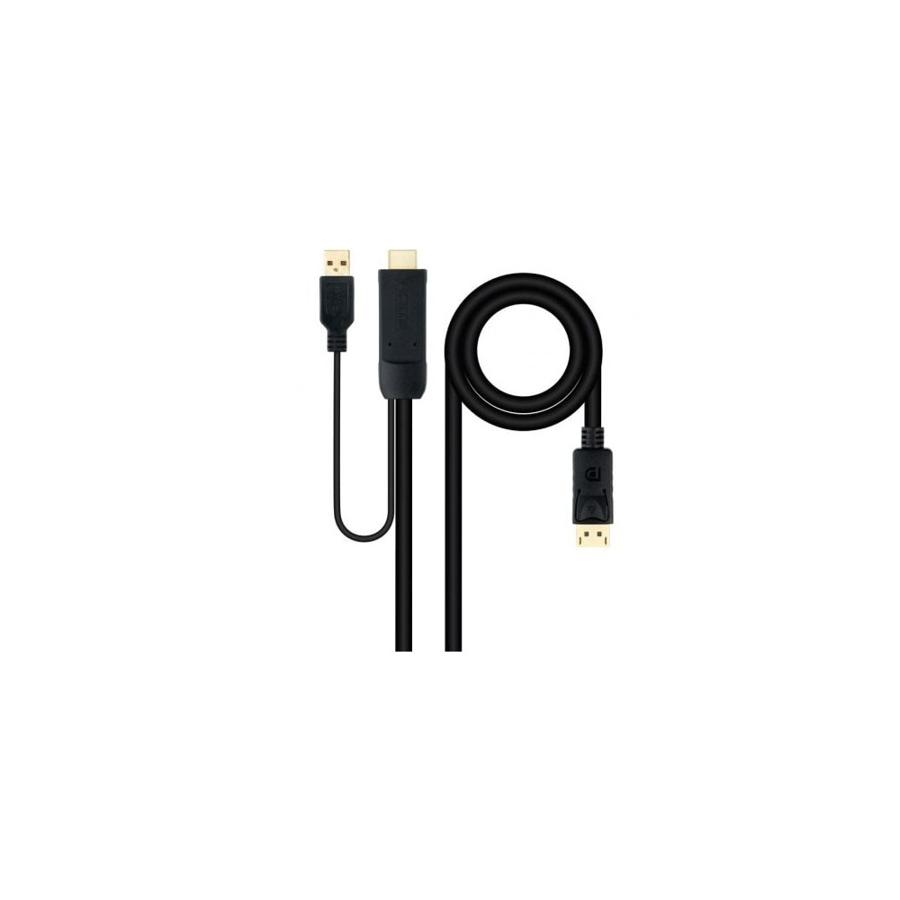 Cable Conversor Nanocable 10.15.4352/ HDMI Macho - DisplayPort Macho/ 1.8m/ Negro | HDMI