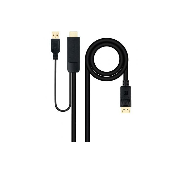 Cable Conversor Nanocable 10.15.4352/ HDMI Macho - DisplayPort Macho/ 1.8m/ Negro | HDMI