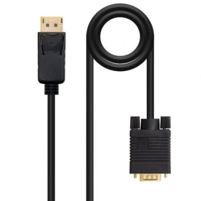 Cable Conversor Nanocable 10.15.4402/ DisplayPort Macho - VGA Macho/ 2m/ Negro | VGA/DVI/DisplayPort