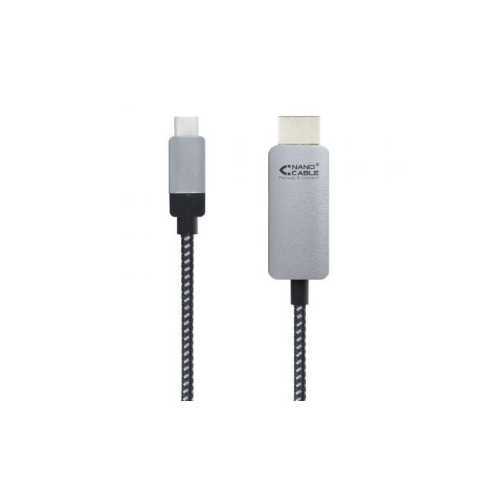 Cable Conversor Nanocable 10.15.5103/ USB Tipo-C Macho - HDMI Macho/ 3m/ Negro | HDMI