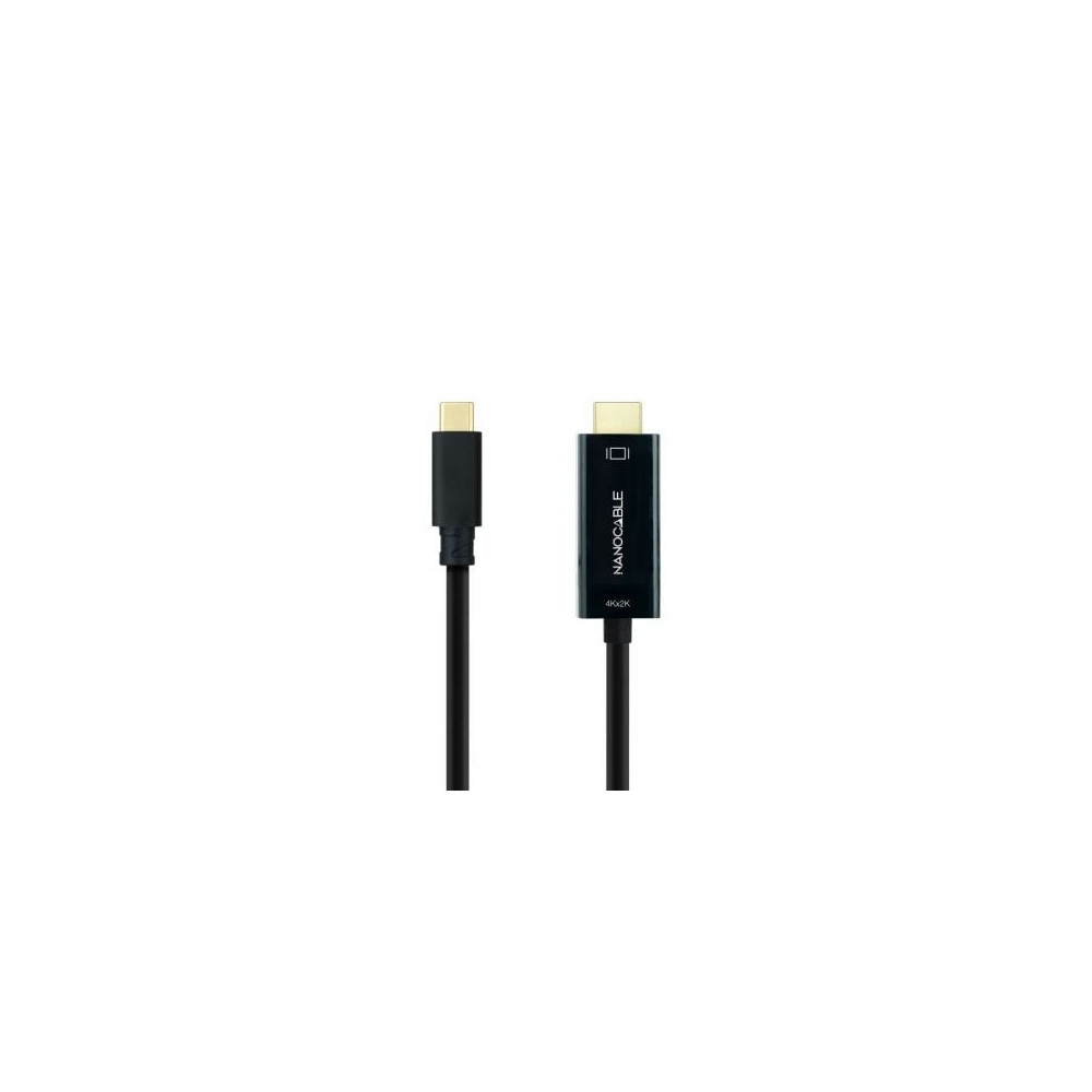 Cable Conversor Nanocable 10.15.5133/ USB Tipo-C Macho - HDMI Macho/ 3m/ Negro | HDMI